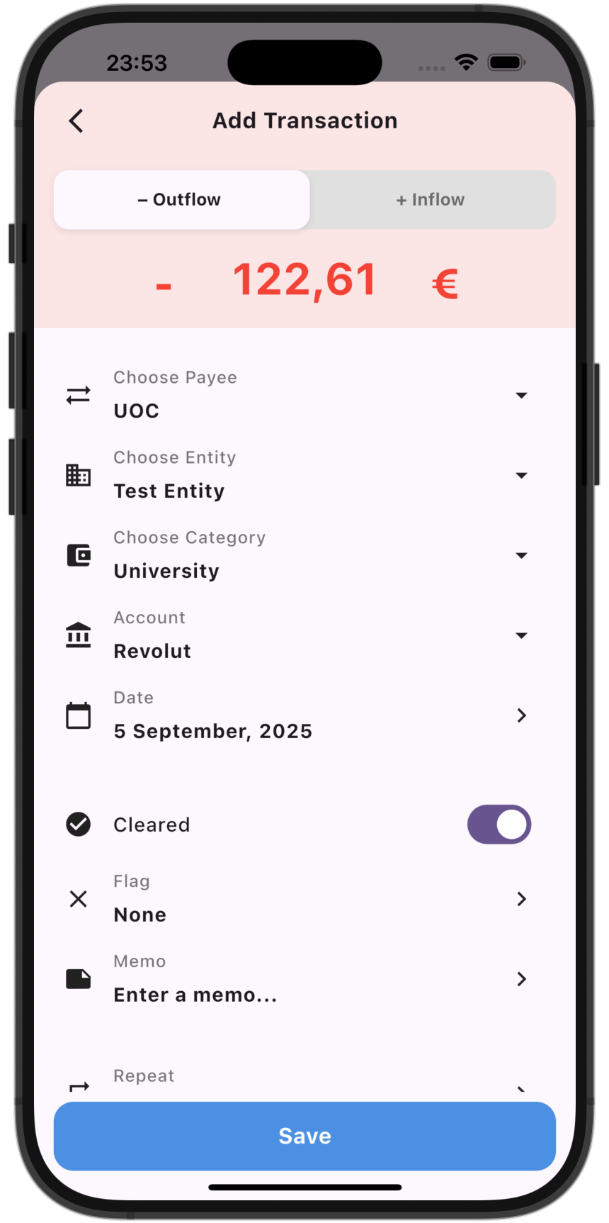DreamBudget App Screenshot