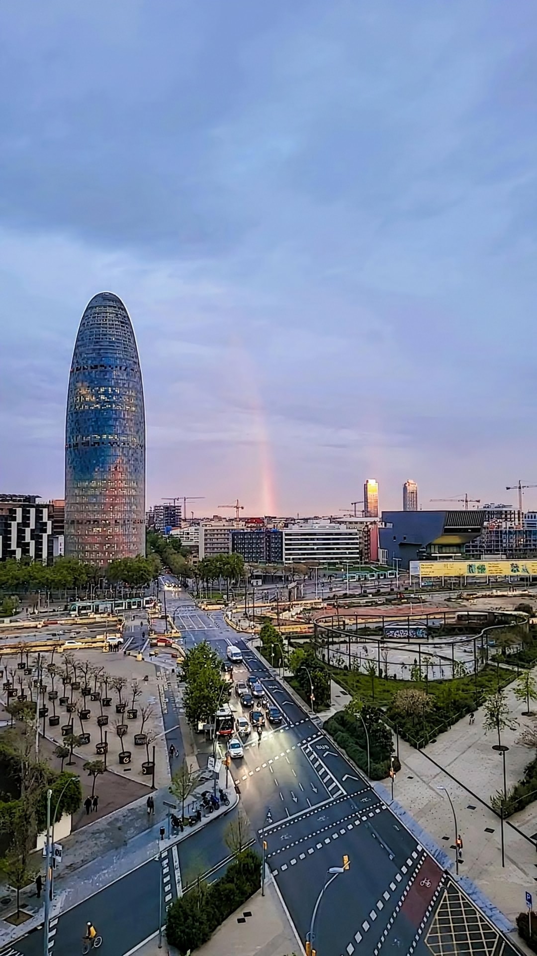 European city street scene with cobblestone and buildings